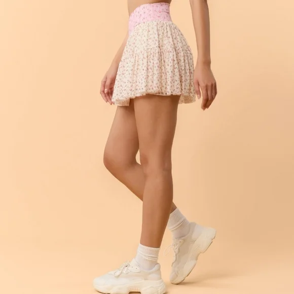 NWT Blogilates Ballerina Skort Pink Floral - Picture 5 of 13